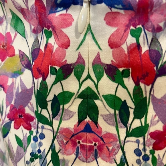 TALBOTS Floral Lined Cotton Sleeveless Dress Belt Pockets Sz 16P - Picture 9 of 11